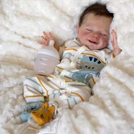 Reborn Baby Doll Silicone Realistic - Mini poupée en silicone réaliste, poupée